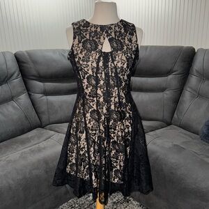 Danny and Nicole Black lace overlay dress